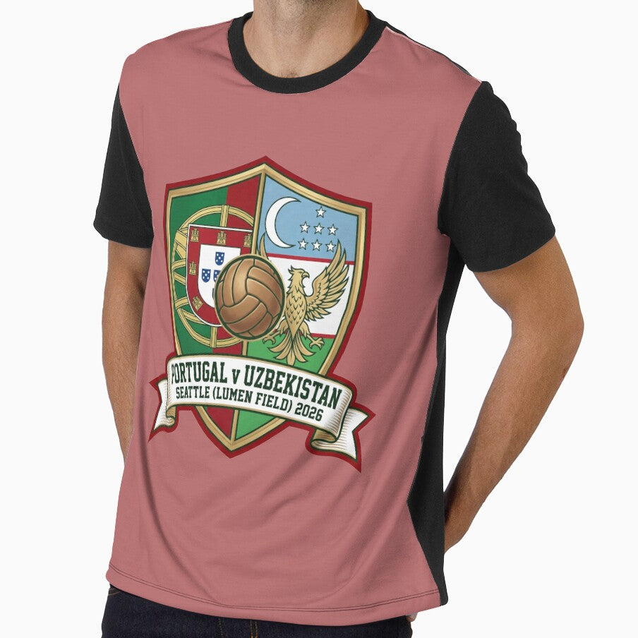 Portugal vs Uzbekistan 2026 Seattle Vintage Soccer Crest by Pride Emblem Prints