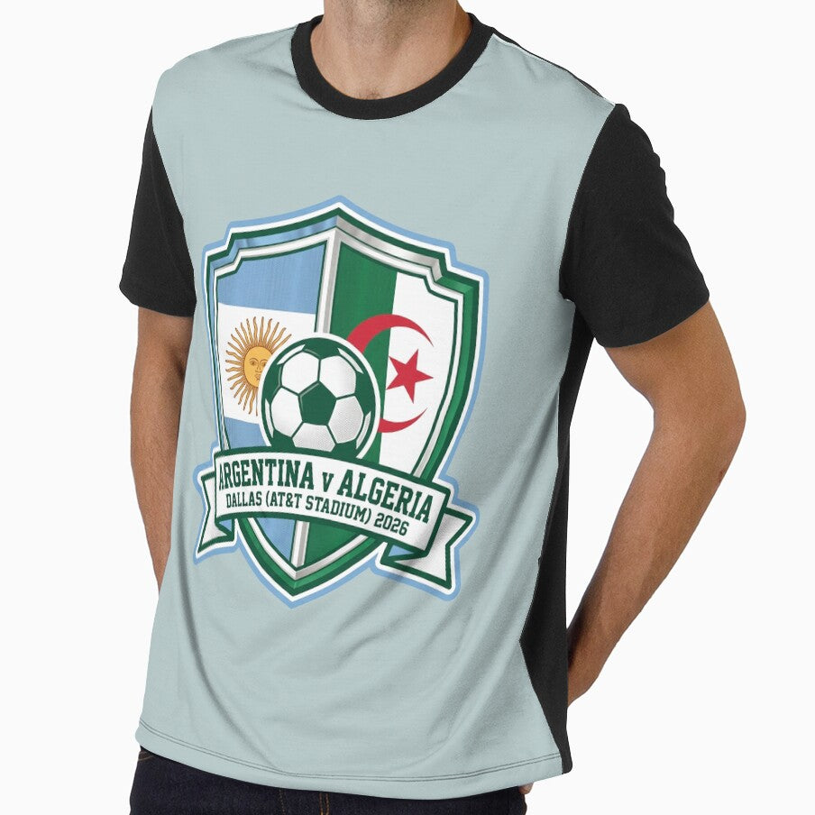 Argentina vs Algeria Soccer Match Crest Dallas 2026 by Pride Emblem Prints