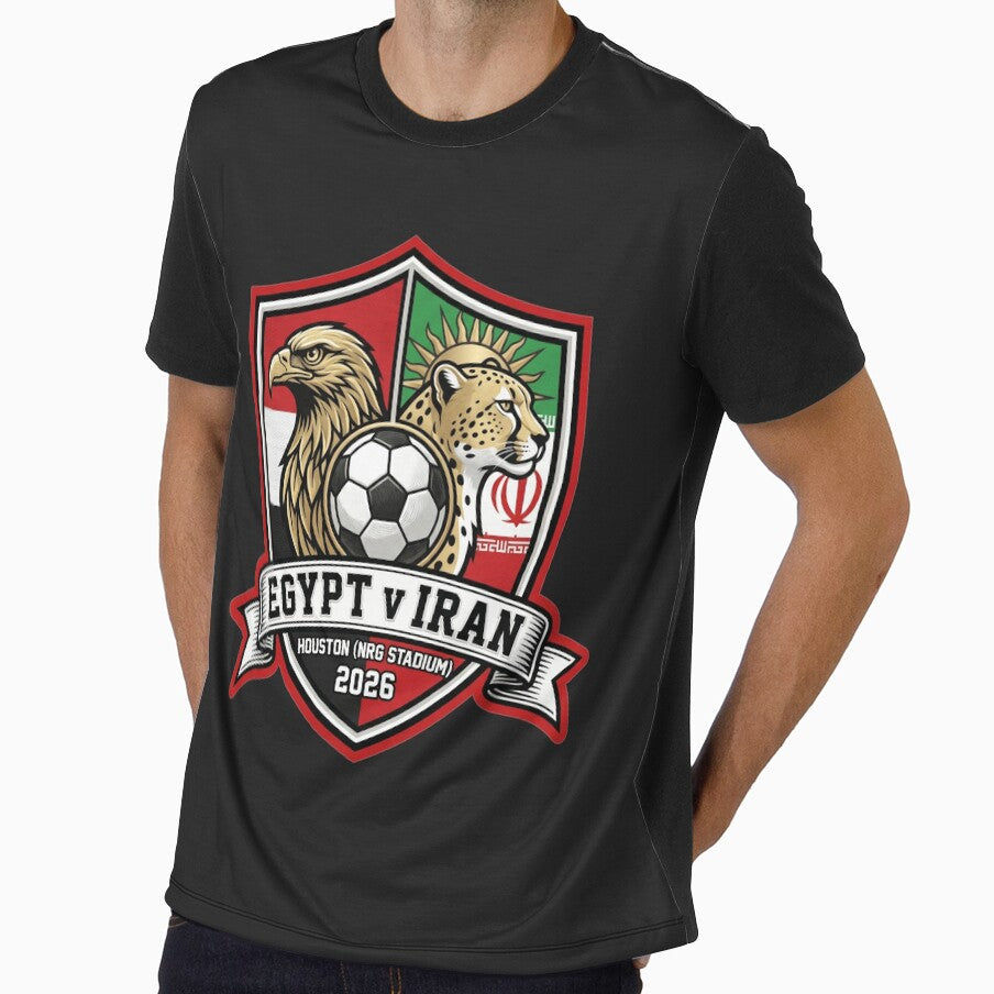 Egypt vs Iran Soccer Crest Houston 2026 Sporty Vibe by Pride Emblem Prints