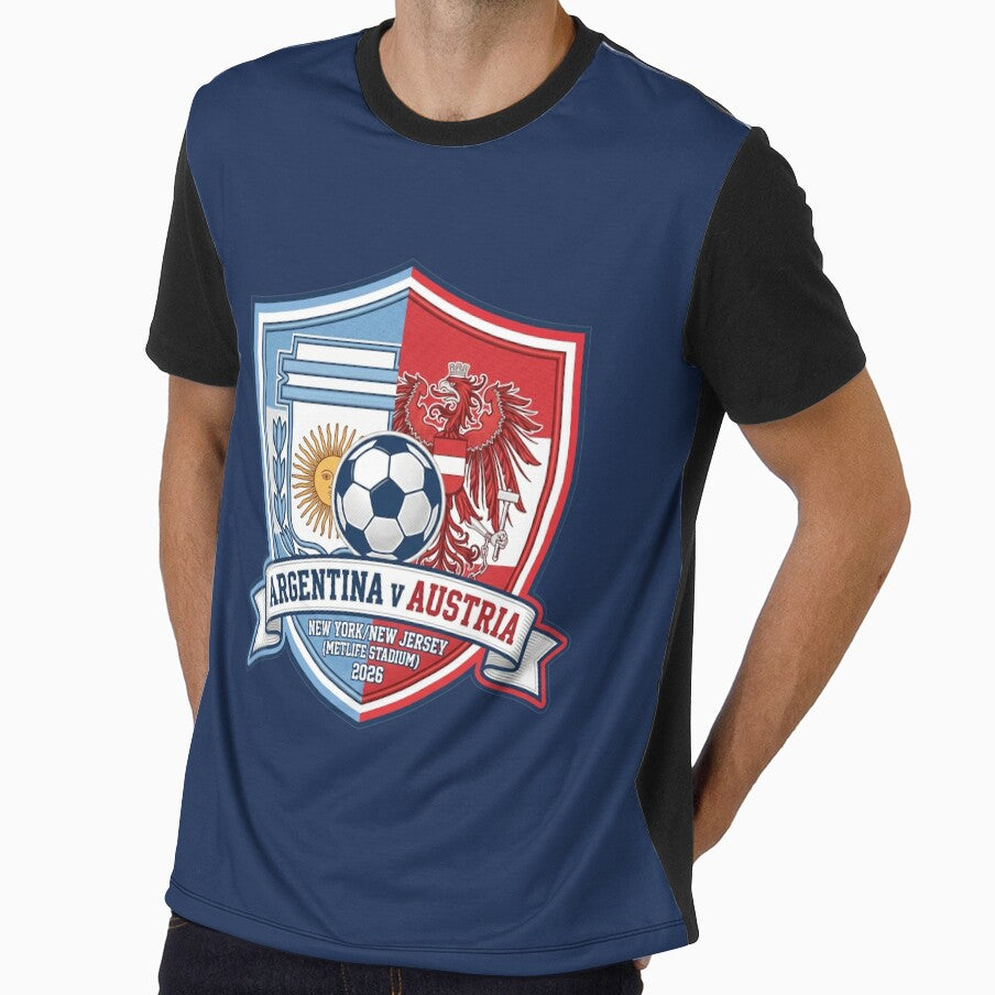 Argentina vs Austria Football Match Crest Commemorative 2026 by Pride Emblem Prints