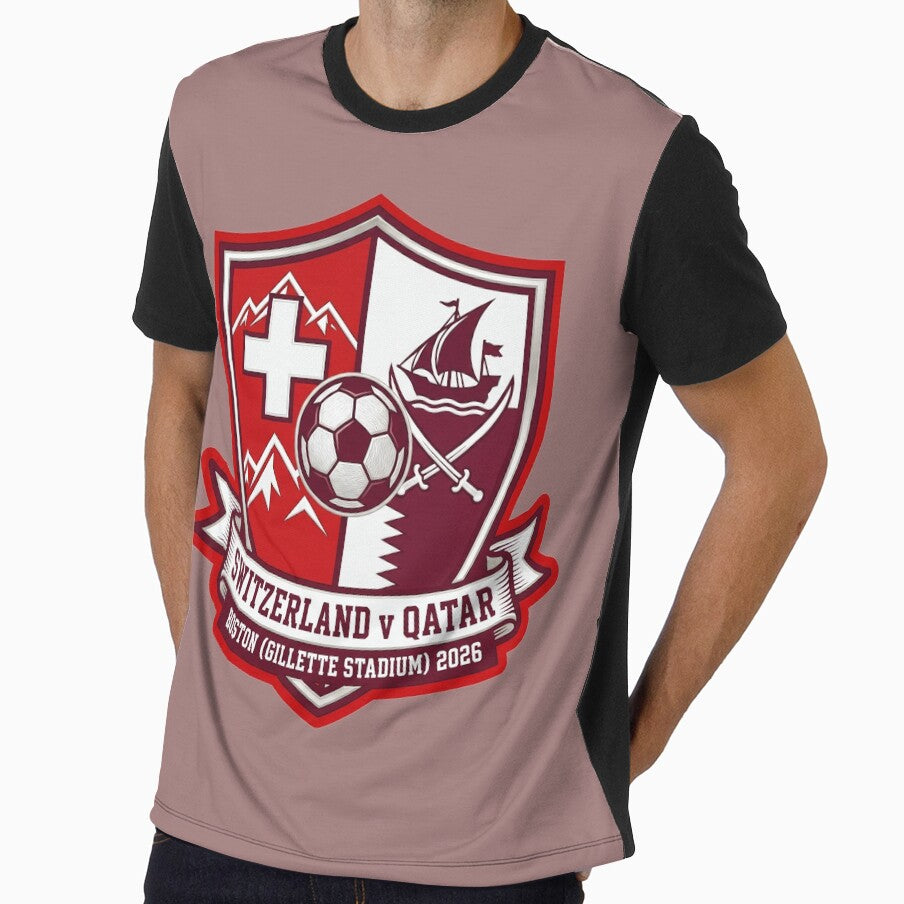 Switzerland vs Qatar Soccer Crest Boston 2026 Sport Vibe by Pride Emblem Prints