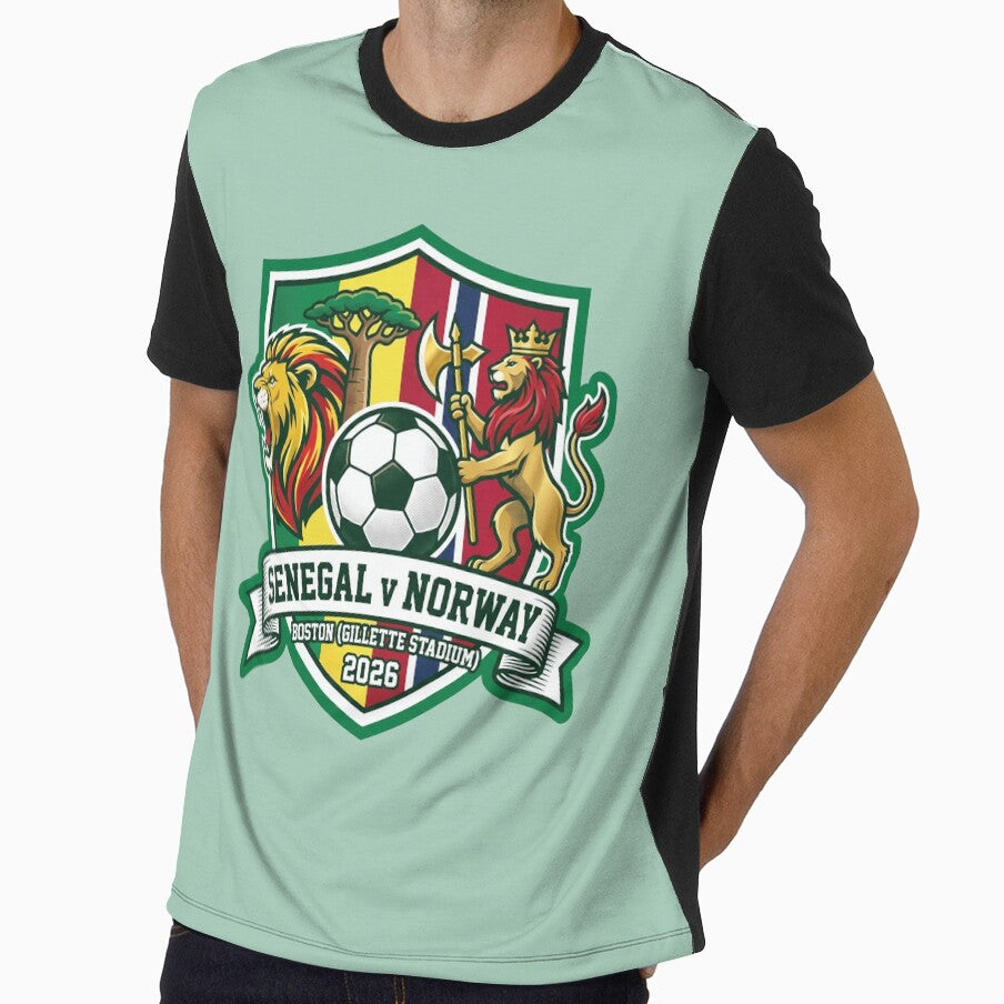 Senegal vs Norway Football Crest 2026 Boston Vibe by Pride Emblem Prints