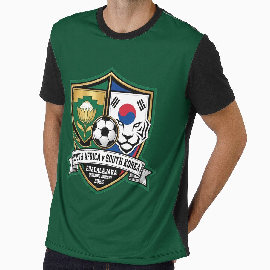 South Africa South Korea Soccer Match Athletic Crest by Pride Emblem Prints
