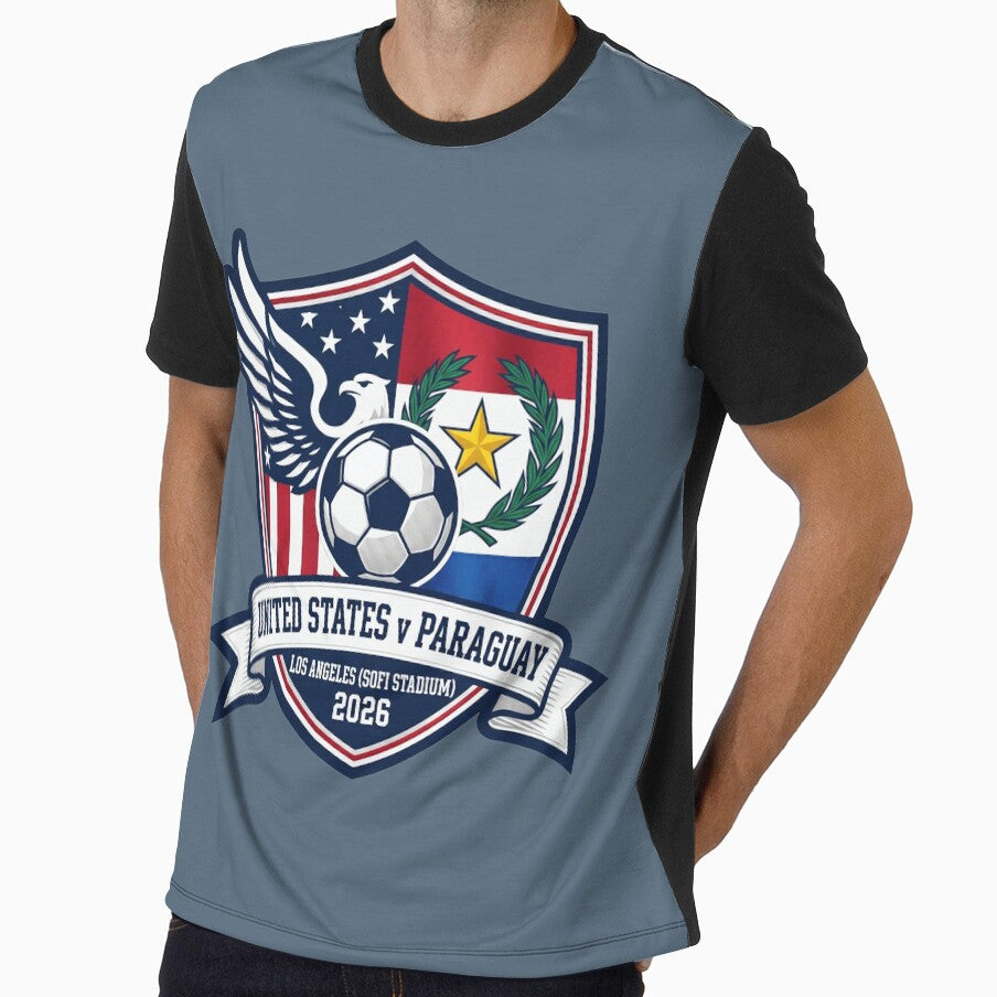 USA Paraguay Soccer Match 2026 Los Angeles Shield by Pride Emblem Prints