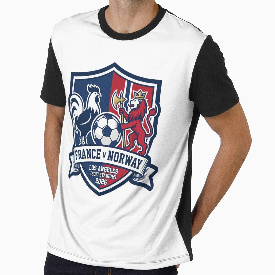 France Versus Norway Soccer Crest Los Angeles 2026 by Pride Emblem Prints