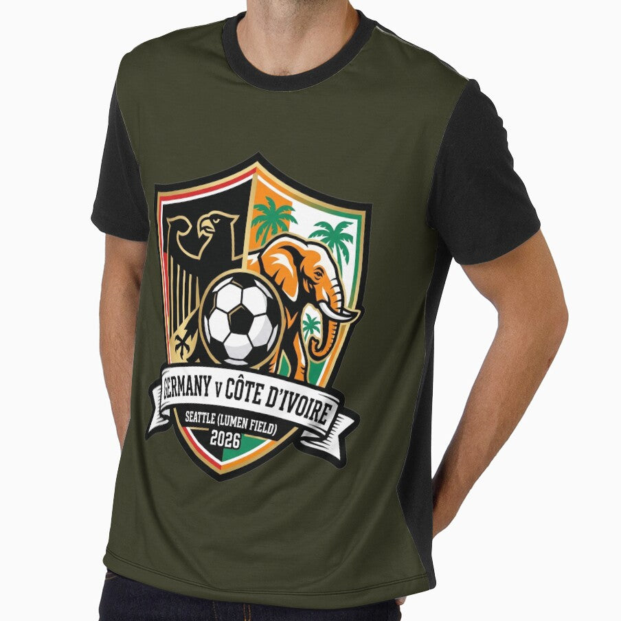 Germany versus Ivory Coast Soccer Crest Seattle 2026 by Pride Emblem Prints