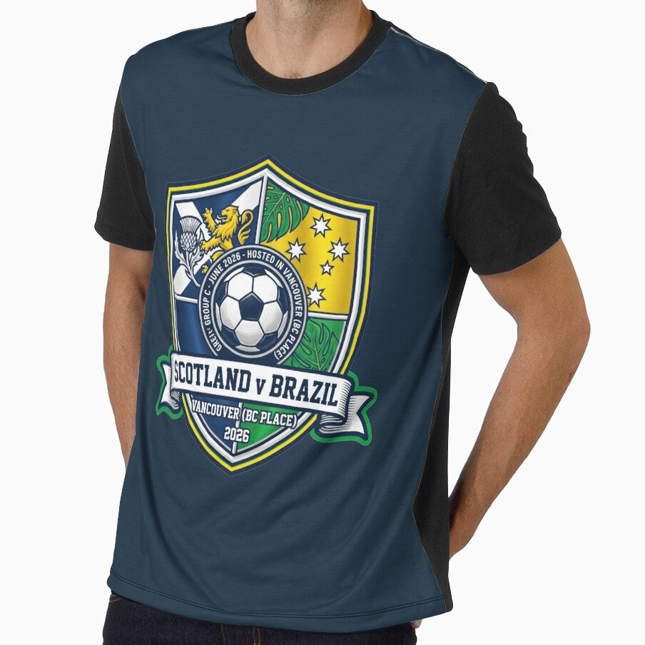 Scotland vs Brazil Soccer Match Vancouver 2026 Crest by Pride Emblem Prints