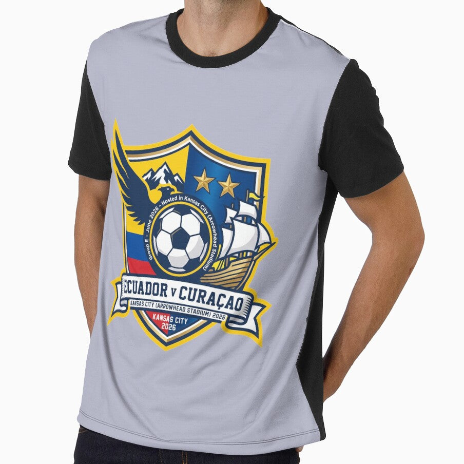 Ecuador vs Curacao Kansas City 2026 Soccer Crest Graphic by Pride Emblem Prints