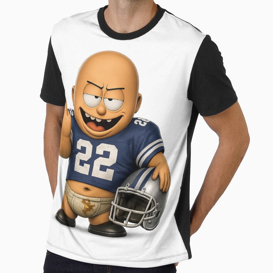 Funny American Football Player Cartoon – Chimou Character, Football Humor Design, Perfect Gift for Football Fans by WotanArt