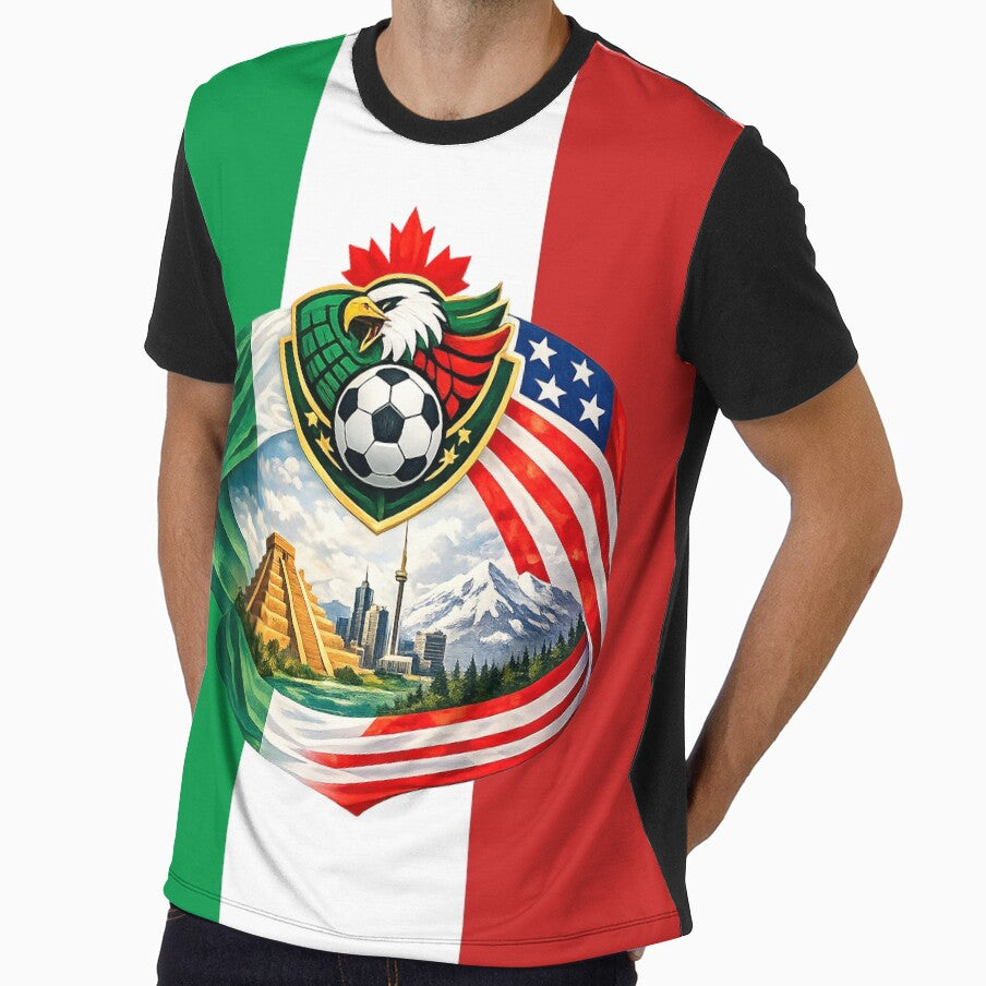 North America Football Fan Design Bold Tricolor Apparel by Tender Flower Clothing