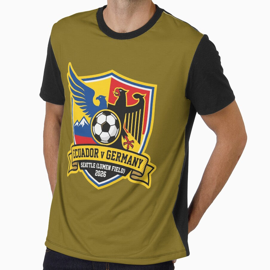 Ecuador Versus Germany Soccer Match Seattle 2026 Crest by Pride Emblem Prints