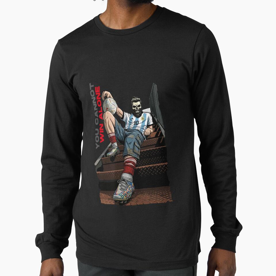 You Cant Win Alone Soccer Typography Design by mazyoy