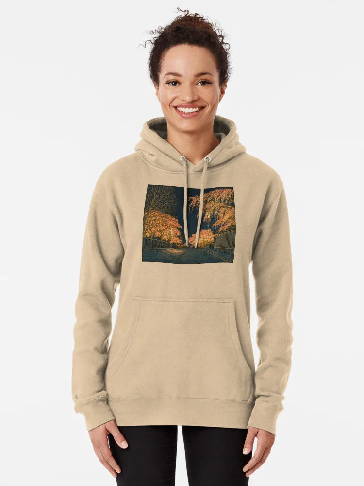 Cherry Blossom Night Road | Traditional Ukiyo-e Style Art Classic T-Shirt
