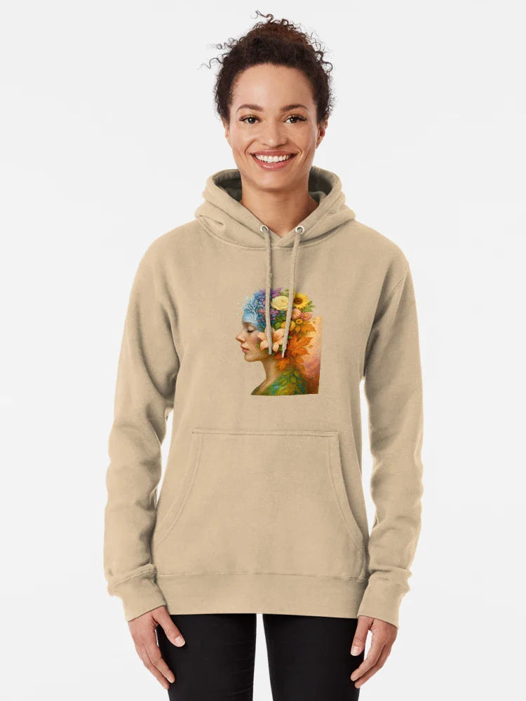 Seasons of Her Mind â€“ Surreal Floral Woman Portrait Through the Year Classic T-Shirt