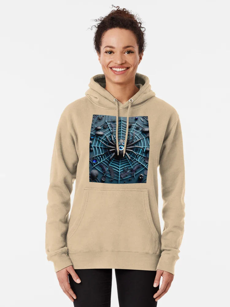 Blue-Eyed Spider in a Mystical Web – Halloween Paper Art Classic T-Shirt
