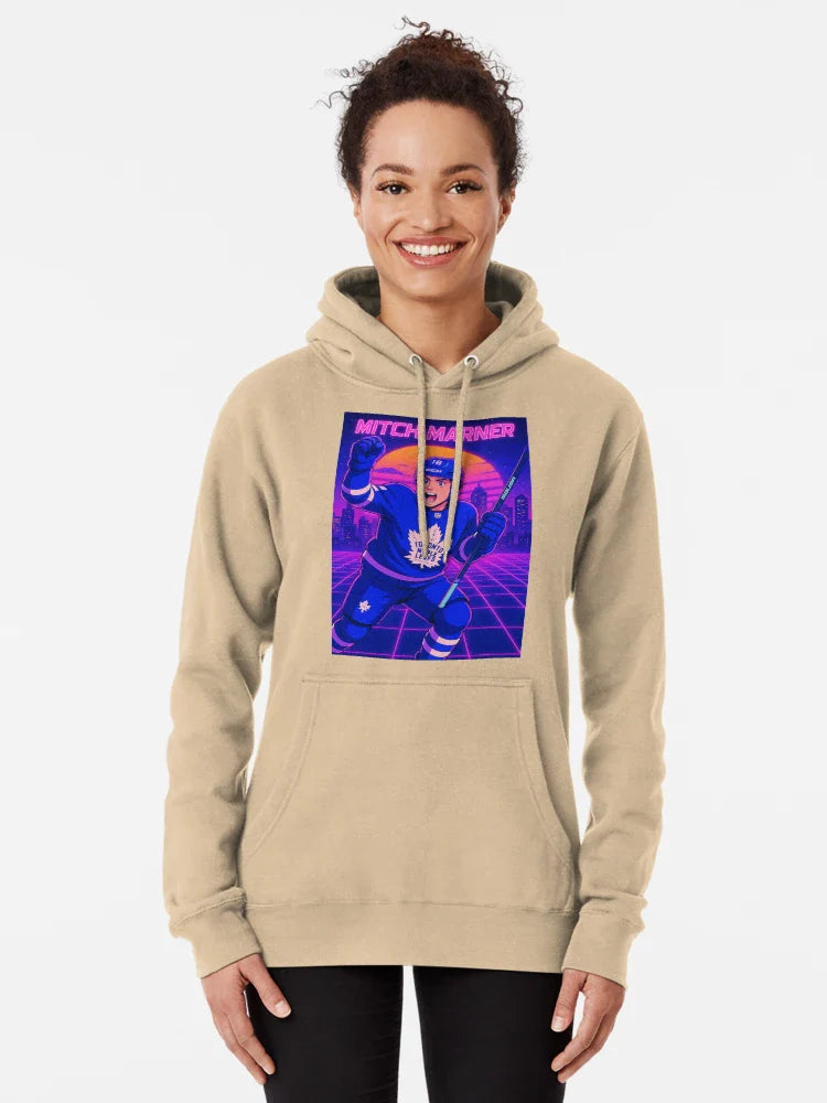 Mitch Marner Vaporwave Poster – Toronto Maple Leafs Anime-Style Art Print, Neon Celebration Hockey Decor Classic T-Shirt