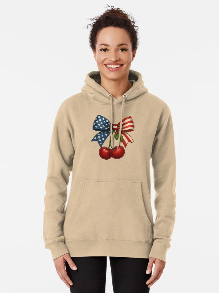 America Cherry Bow – Vintage Patriotic Fruit Artwork Classic T-Shirt