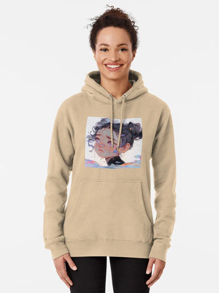 Tearful Anime Girl with Fantasy Eyes Classic T-Shirt