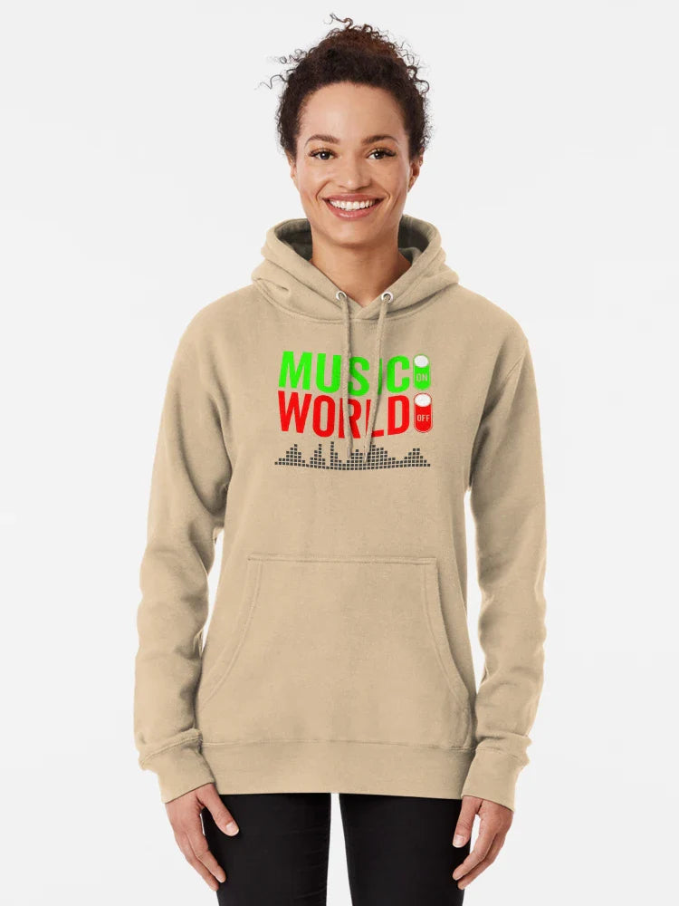 Music On World Off Vintage Musician Music Lover Classic T-Shirt