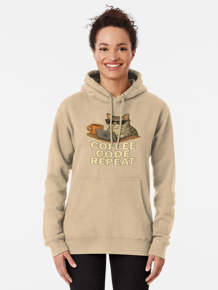 Cool Cat Coder â€“ Coffee Code Repeat Art Classic T-Shirt