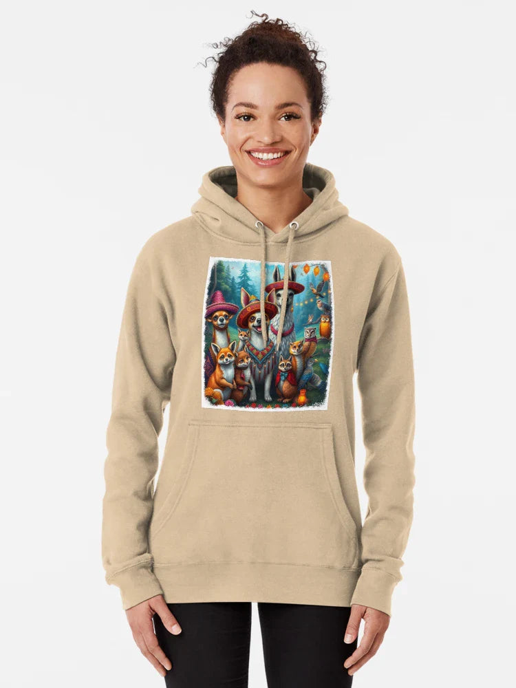 Whimsical animals with vibrant sombreros in a lively celebration—a surreal moment full of joy and colors Classic T-Shirt