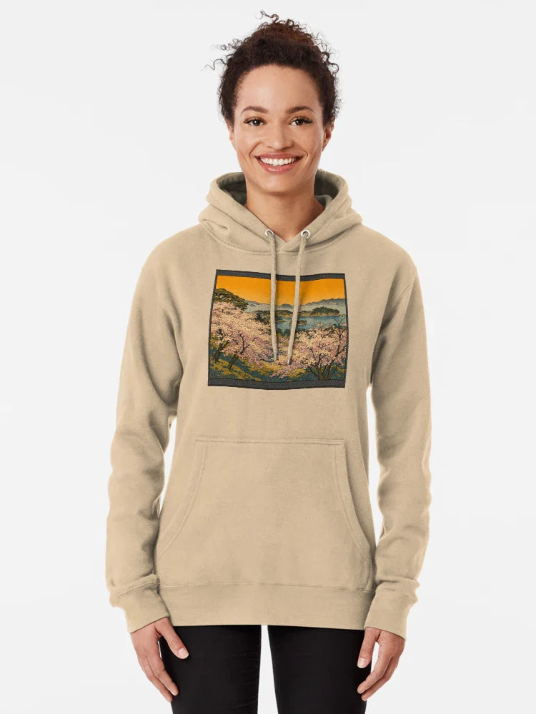 Cherry Blossoms Over Matsushima Bay | Ukiyo-e Style Japanese Landscape Classic T-Shirt