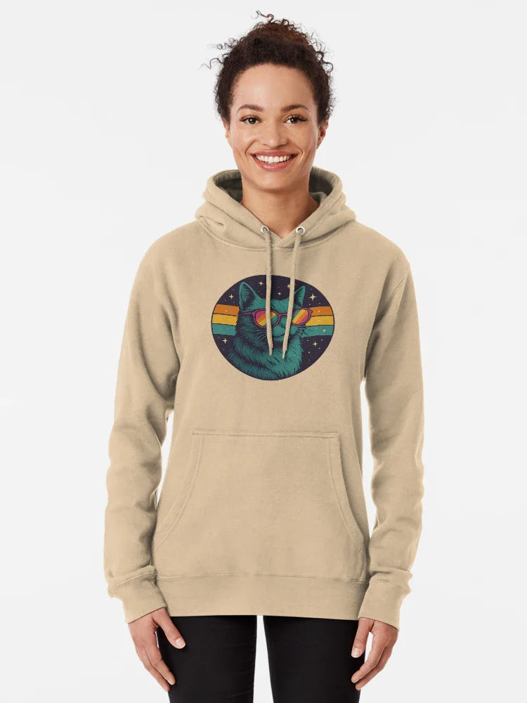 Galaxy Cat Retro Sunset – Cosmic Space Cat Vintage Design Classic T-Shirt