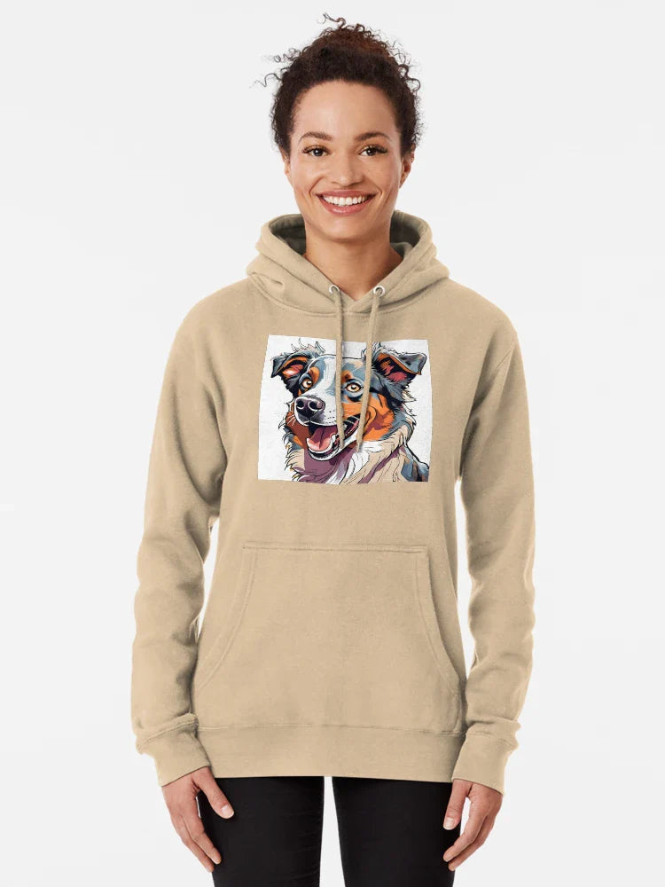 Colorful Aussie Sheperd Head Portrait Art Classic T-Shirt