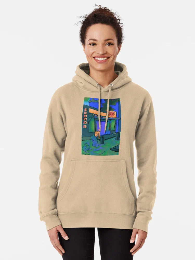 Mermaid getting gelato and pizza from an Italian shop in Italy  Classic T-Shirt