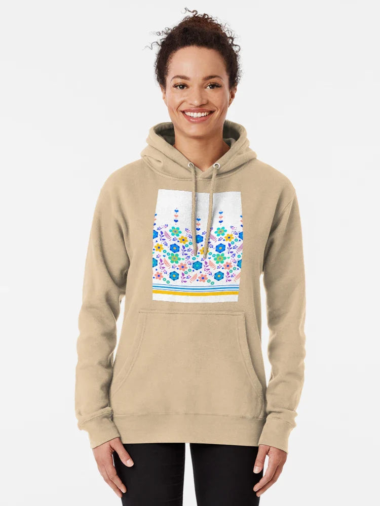 Border Print Floral with Hearts on White  Classic T-Shirt