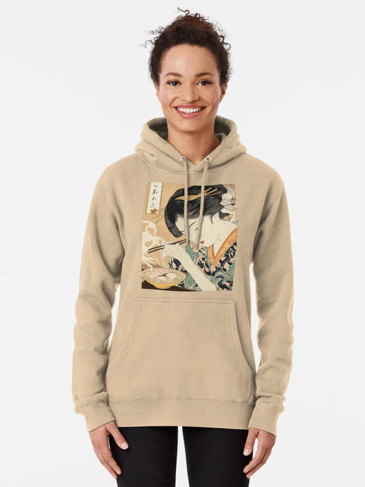 Ukiyo-e kimono beauty meets Ramen Classic T-Shirt