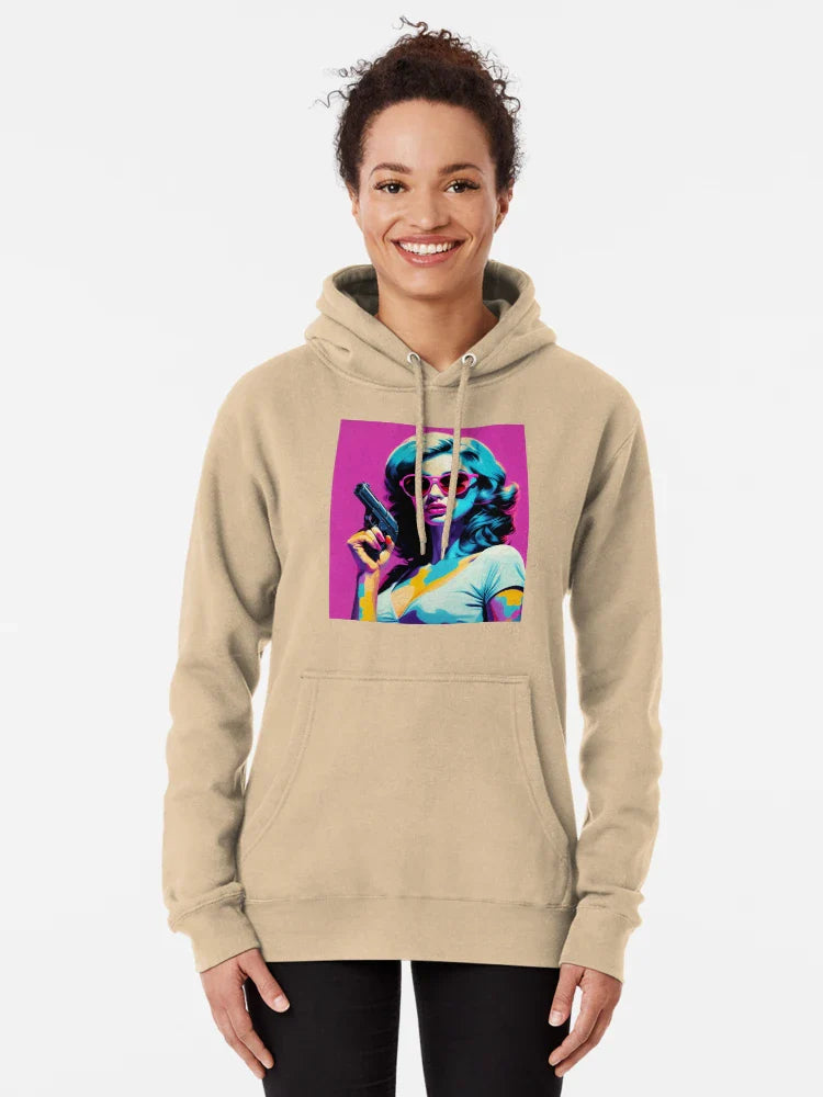 Pop Lofi Girl Aesthetic Potrait - Girl Holding a Gun Classic T-Shirt