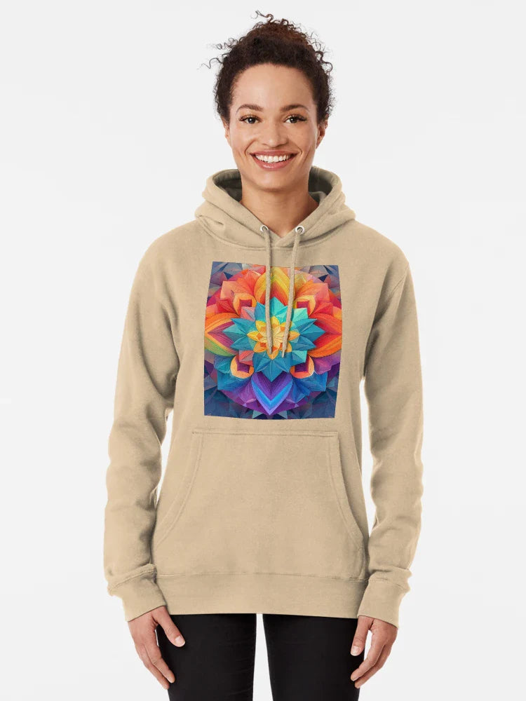 Beautiful and heavenly mandala art, kaleidoscope of bright rainbow, origami Classic T-Shirt