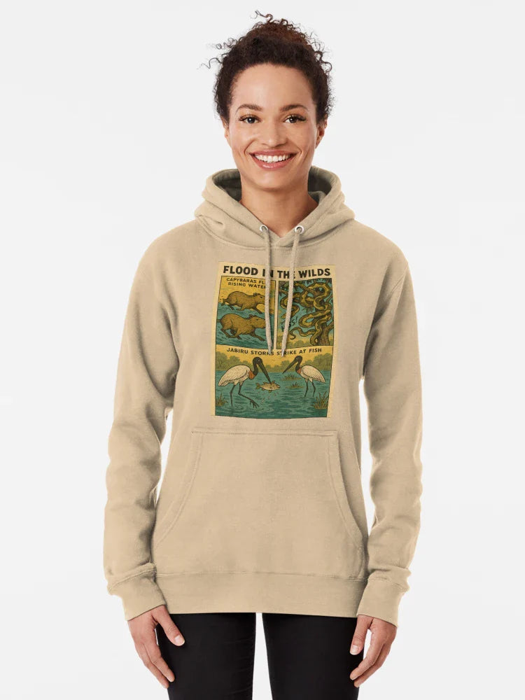 Flood in the Wilds – Capybaras, Snakes & Jabiru Action Scene Classic T-Shirt