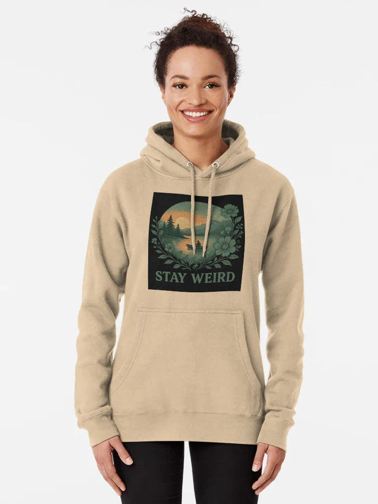 Stay Weird – Retro Sunset Lake Landscape Tee Classic T-Shirt