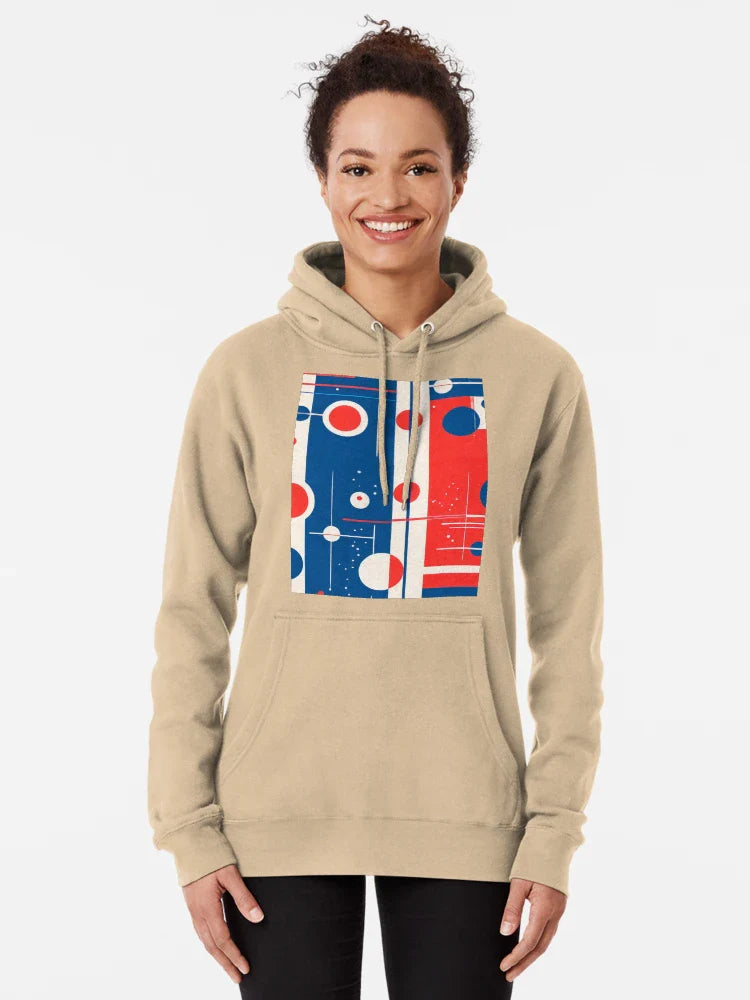 Modernist Geometric Pattern – Red, Blue and White Abstract Bauhaus Design Classic T-Shirt