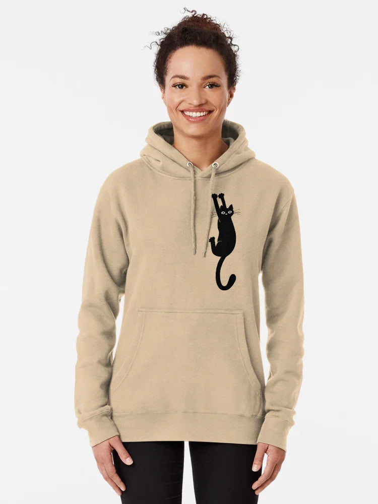 Black Cat Holding On Classic T-Shirt