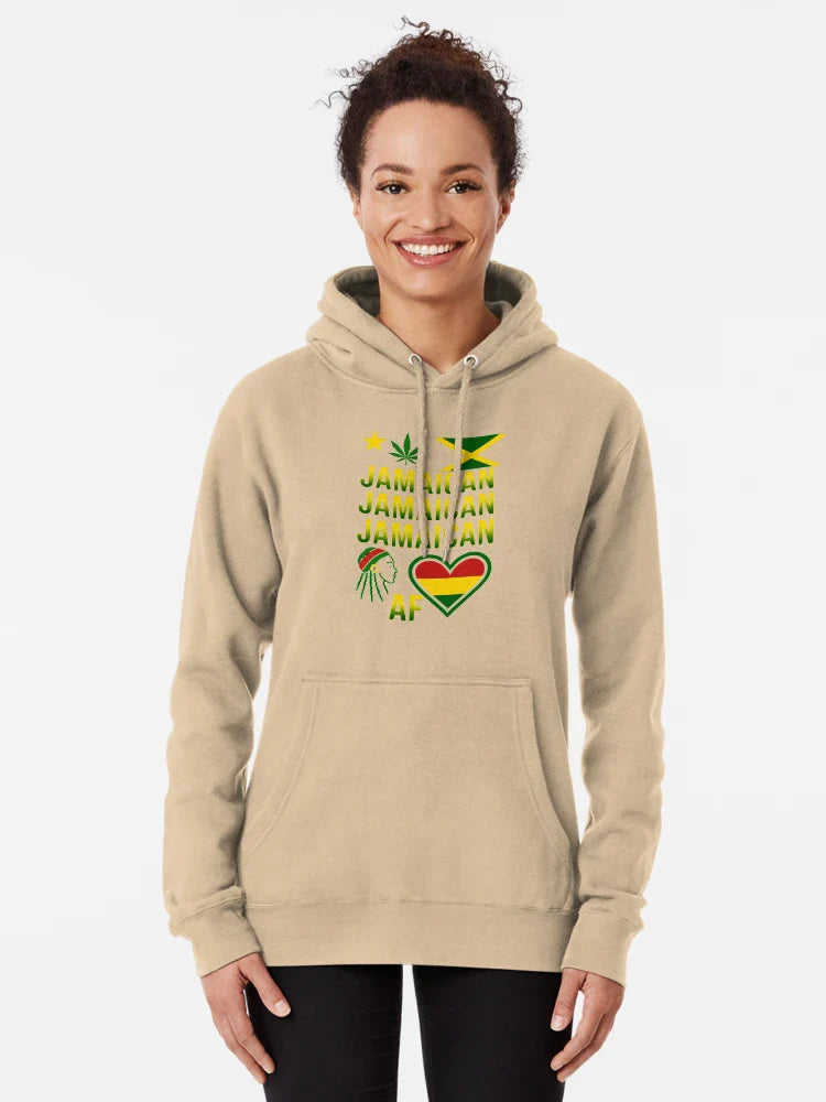Jamaican AF – Bold Repeating Text Rasta Pride Design Classic T-Shirt