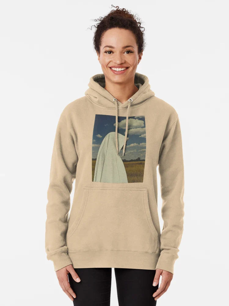 Serene Silhouette in White Hijab Against Golden Field Classic T-Shirt