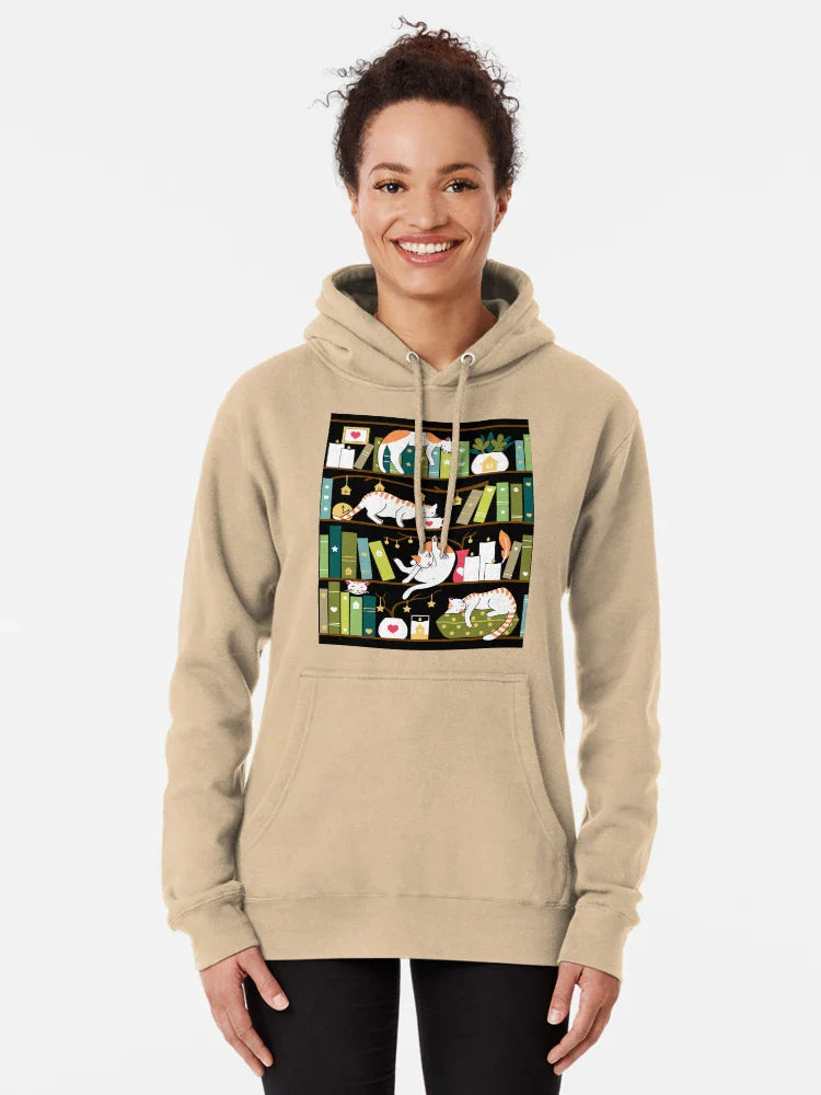 Library cats - whimsical cats on the book shelves  Classic T-Shirt