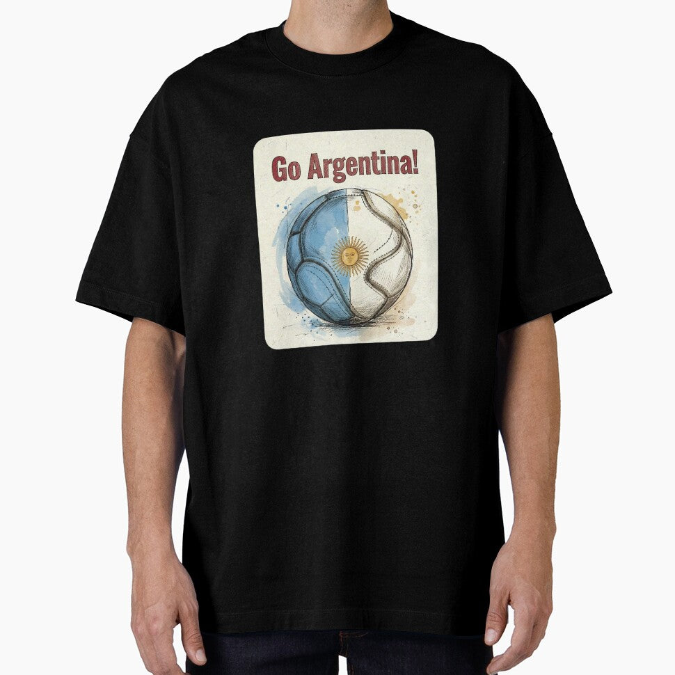 Go Argentina Soccer Ball Flag | Argentinian Football Fan Graphic Tee by PryntedLabs