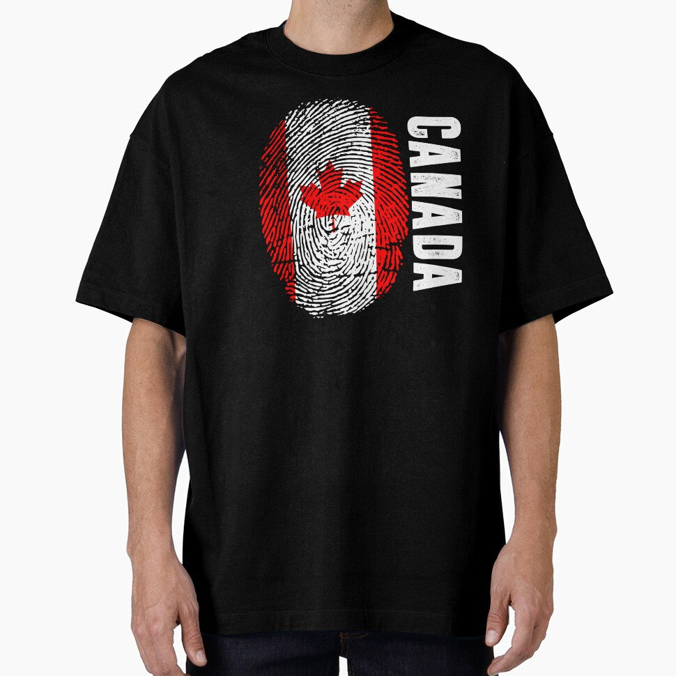 Canada Flag Fingerprint DNA Canadian by PartyShirts1