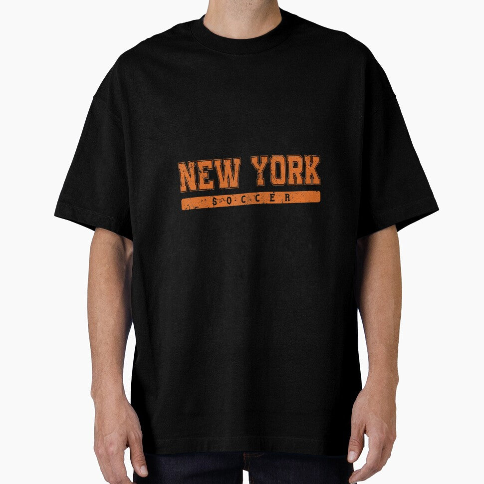 New York Soccer Orange Vintage Text by MollyLYork