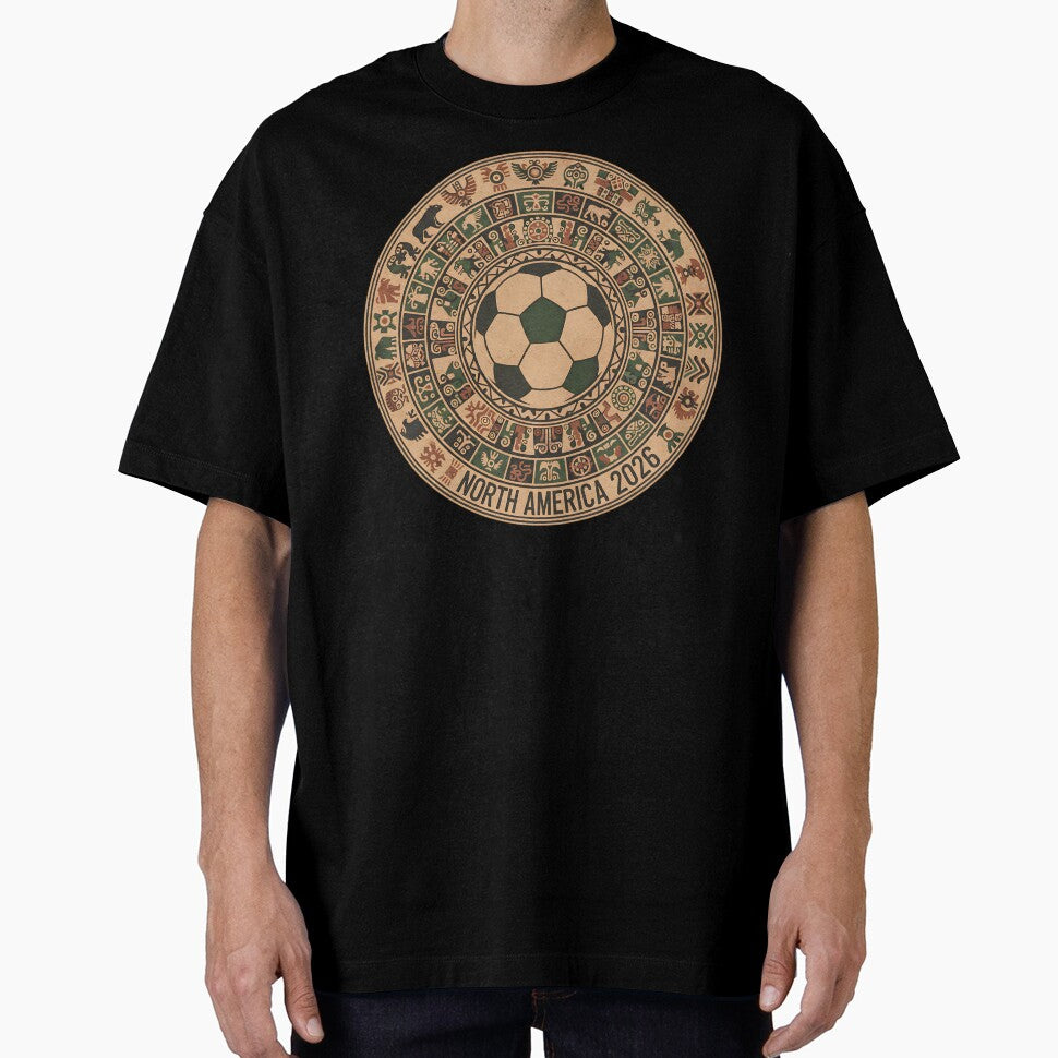 Ancient North America 2026 Soccer T-Shirt - Hieroglyphic World Cup Tee - Indigenous Cultural Football Design by Lukzol