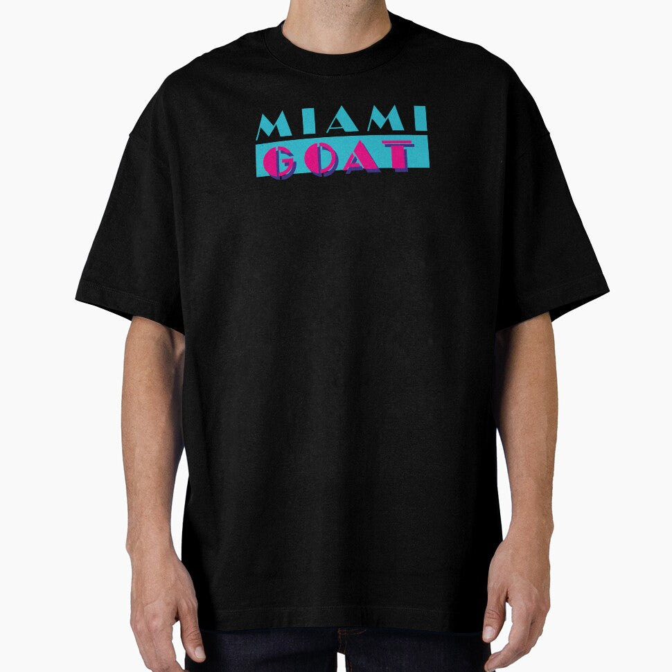 MIAMI GOAT (Miami Vice style retro logo) DARK (The goat is in Miami!) by frikybomb