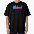 MIAMI GOAT (Miami Vice style retro logo) DARK (The goat is in Miami!) by frikybomb