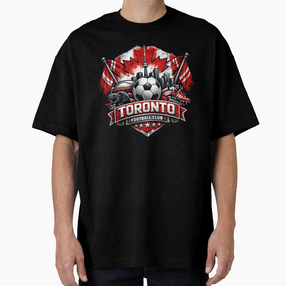 Toronto Soccer Design Canada Football Graphic Shirt Maple Leaf Toronto Skyline Fan Art Sports Tee Gift for Soccer Fans by GarnerSupplyCo