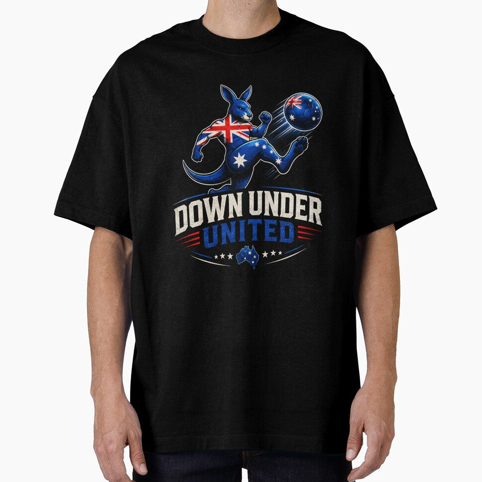 Down Under United Australia Soccer Kangaroo Shirt | Australian Football Fan Merch by Prime legend