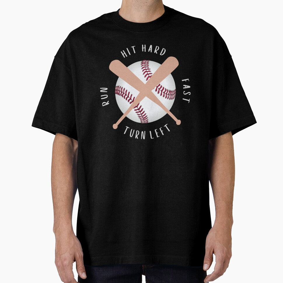 Hit Hard Run Fast Turn Left Baseball by ozdilh