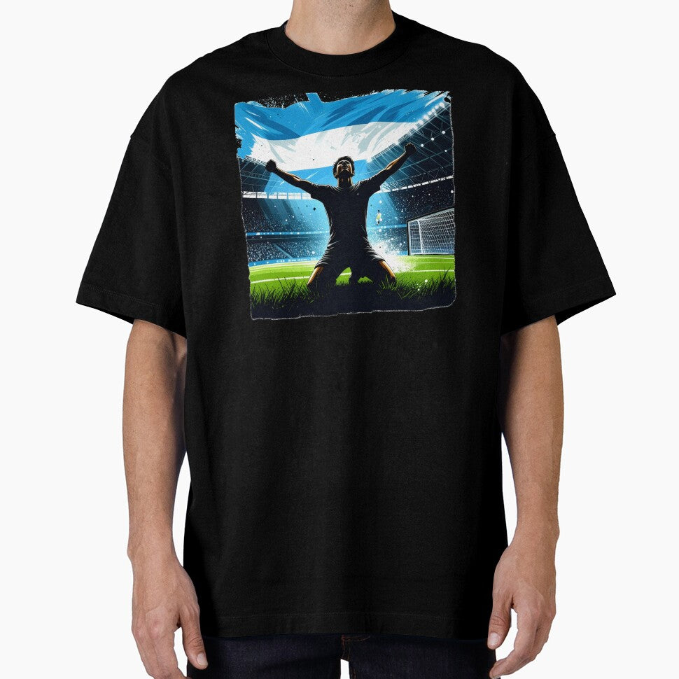 Argentina Soccer Player Silhouette — Argentine Flag Football Fan by icemanphotos